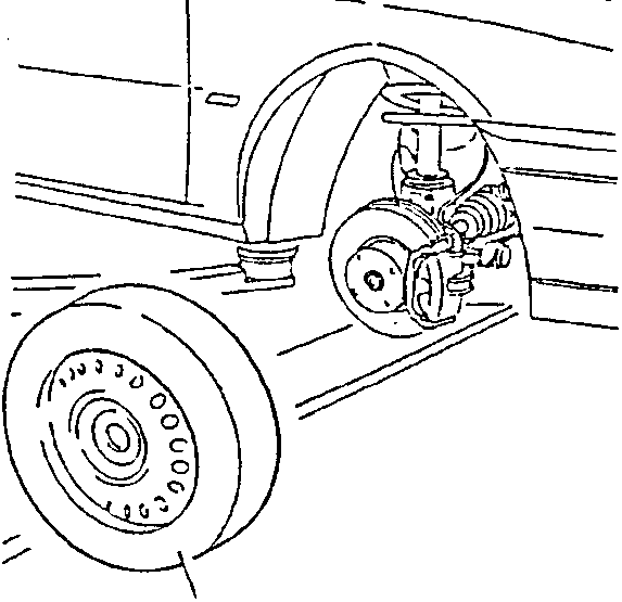 Vehicle front right wheel and suspension components