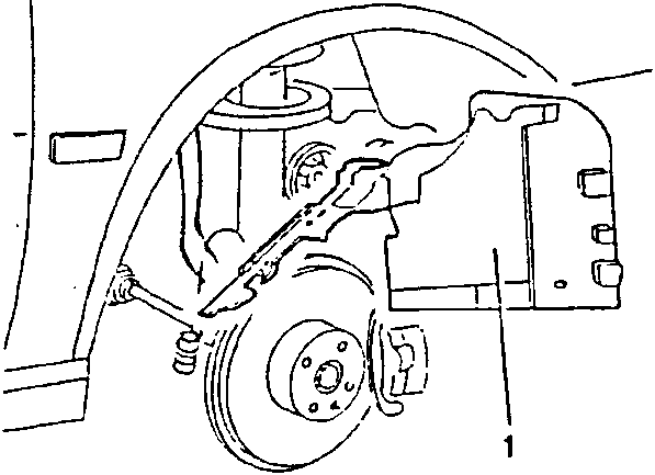 Front right wheel hub and brake assembly