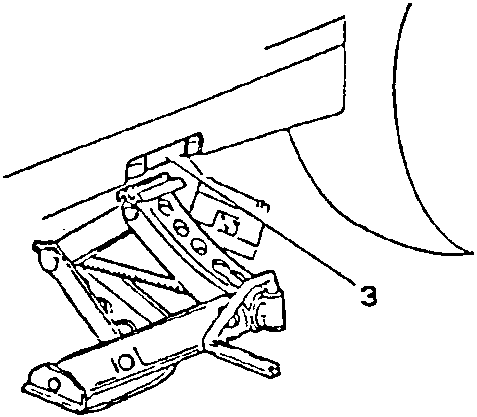 Close-up of a jack and lifting point