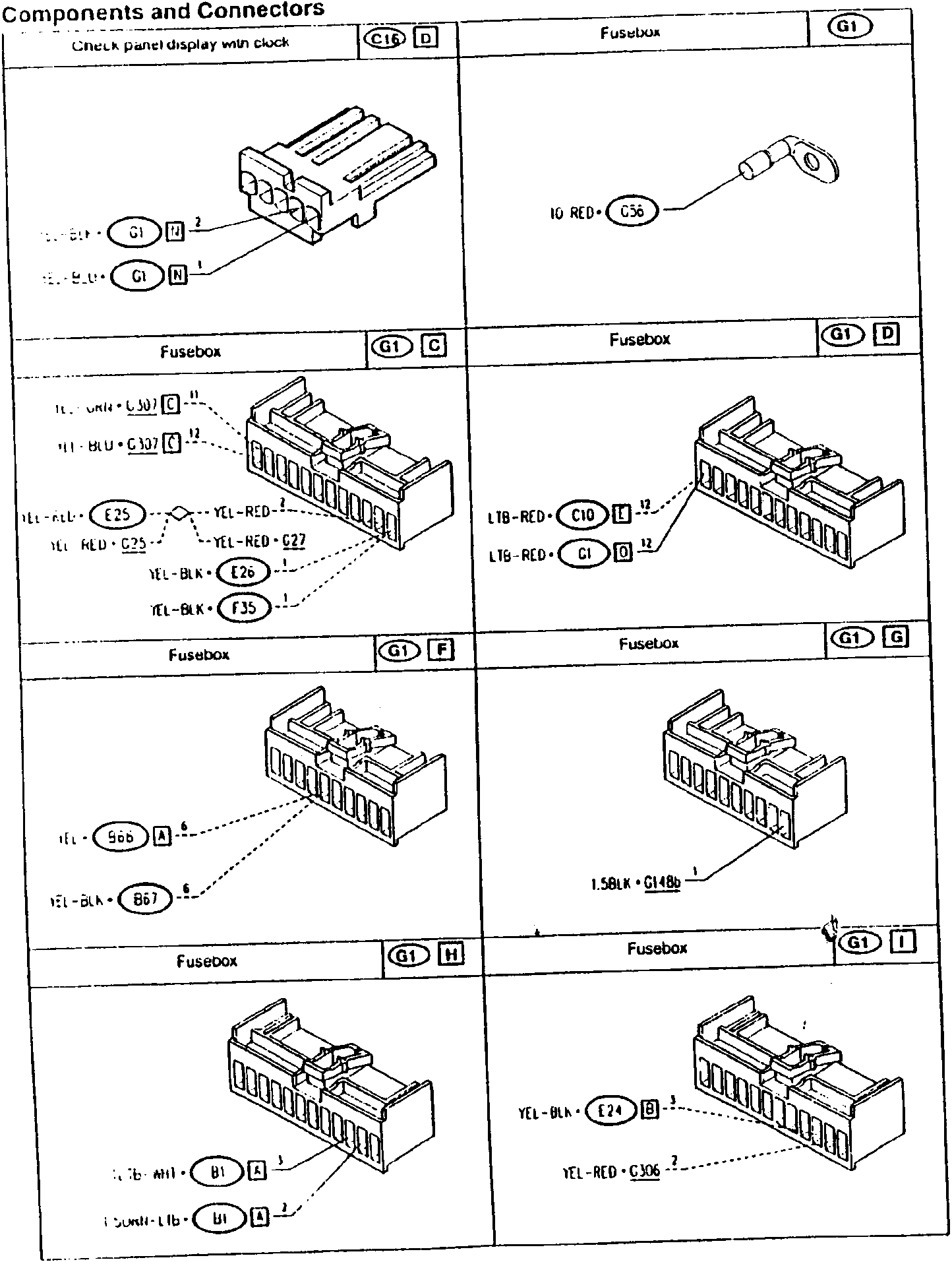 Fusebox wiring diagram for automotive electrical connections