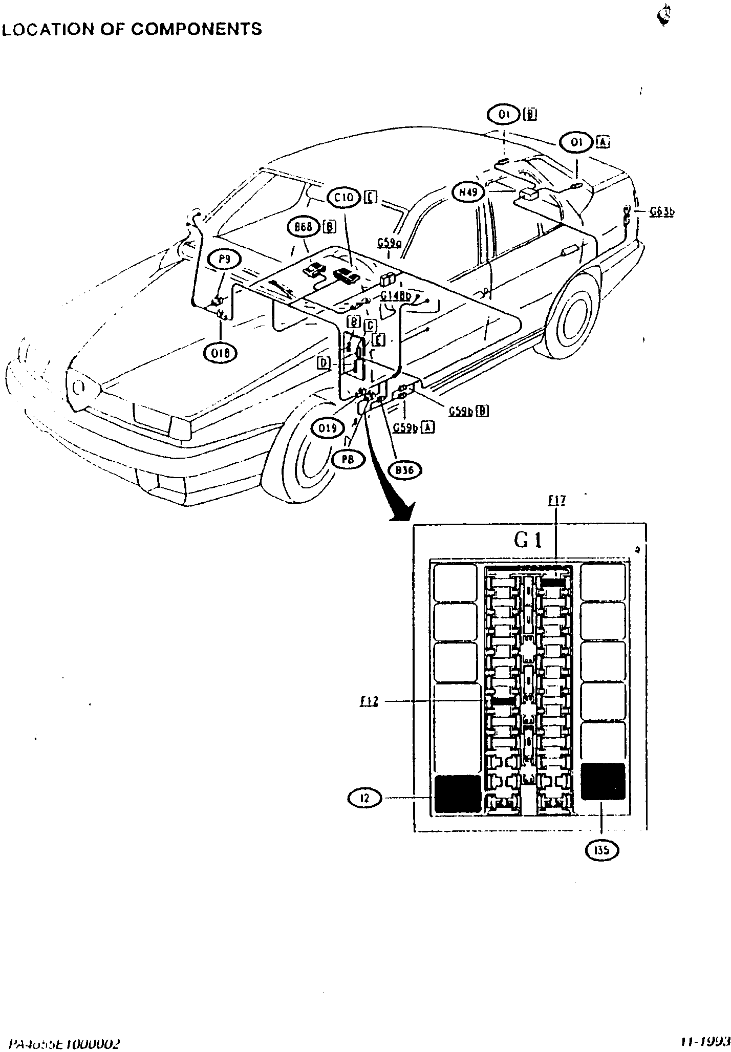 Location of components – Heated rear window heated adjustable rear-view