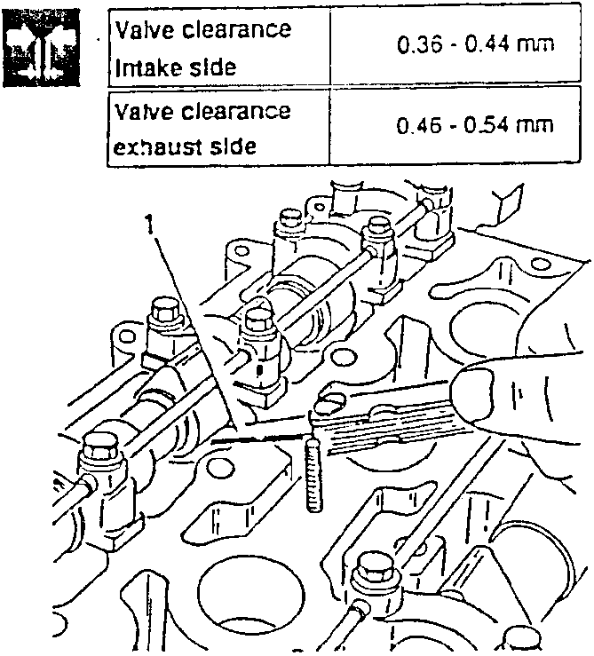 Valve clearance adjustment for intake and exhaust sides