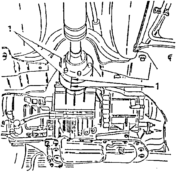 Coupling between front section of drive shaft and central differential with reference notches