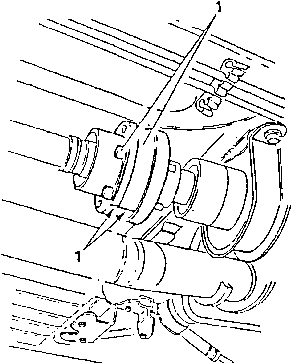 Coupling between front and rear sections of drive shaft with reference notches