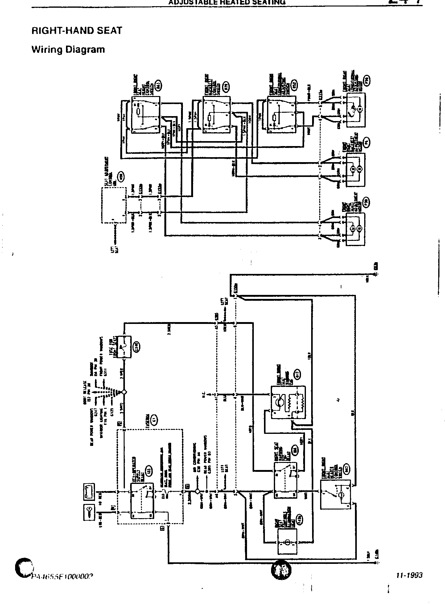 Wiring diagram – Adjustable heated seating