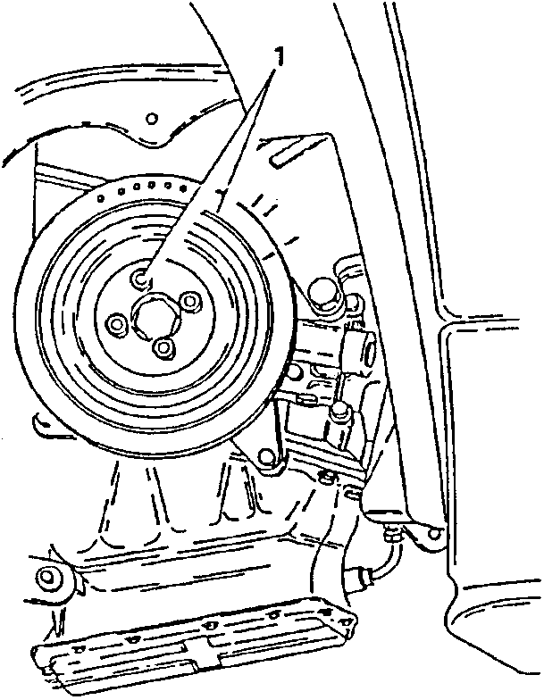 Illustration showing removal of auxiliary drive pulley