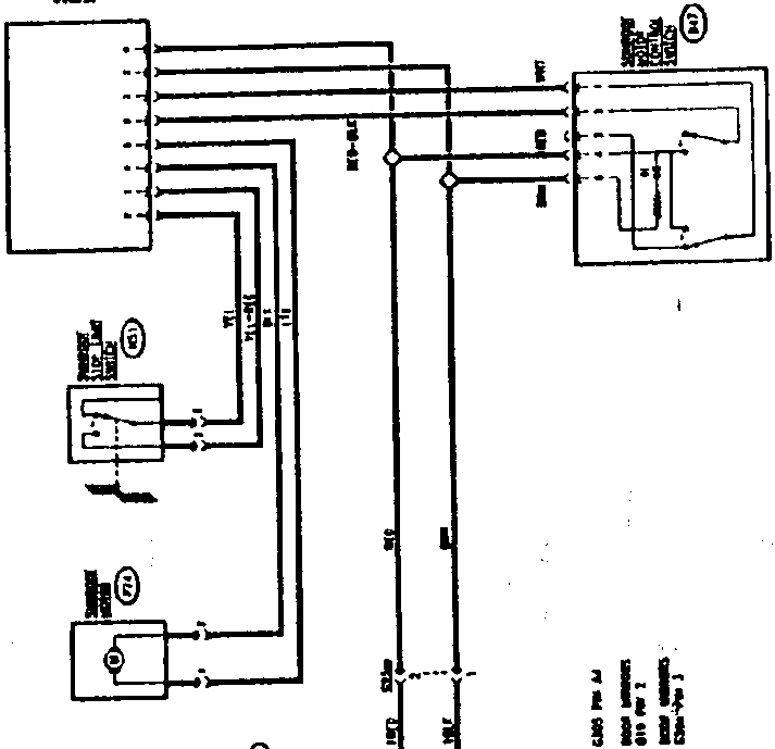 Wiring diagram for sunroof system with labeled components and connections.