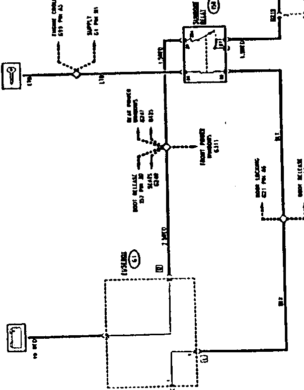 Wiring diagram showing control unit, switch, and relay connections for sunroof operation.