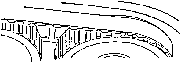 Timing belt area with pulleys
