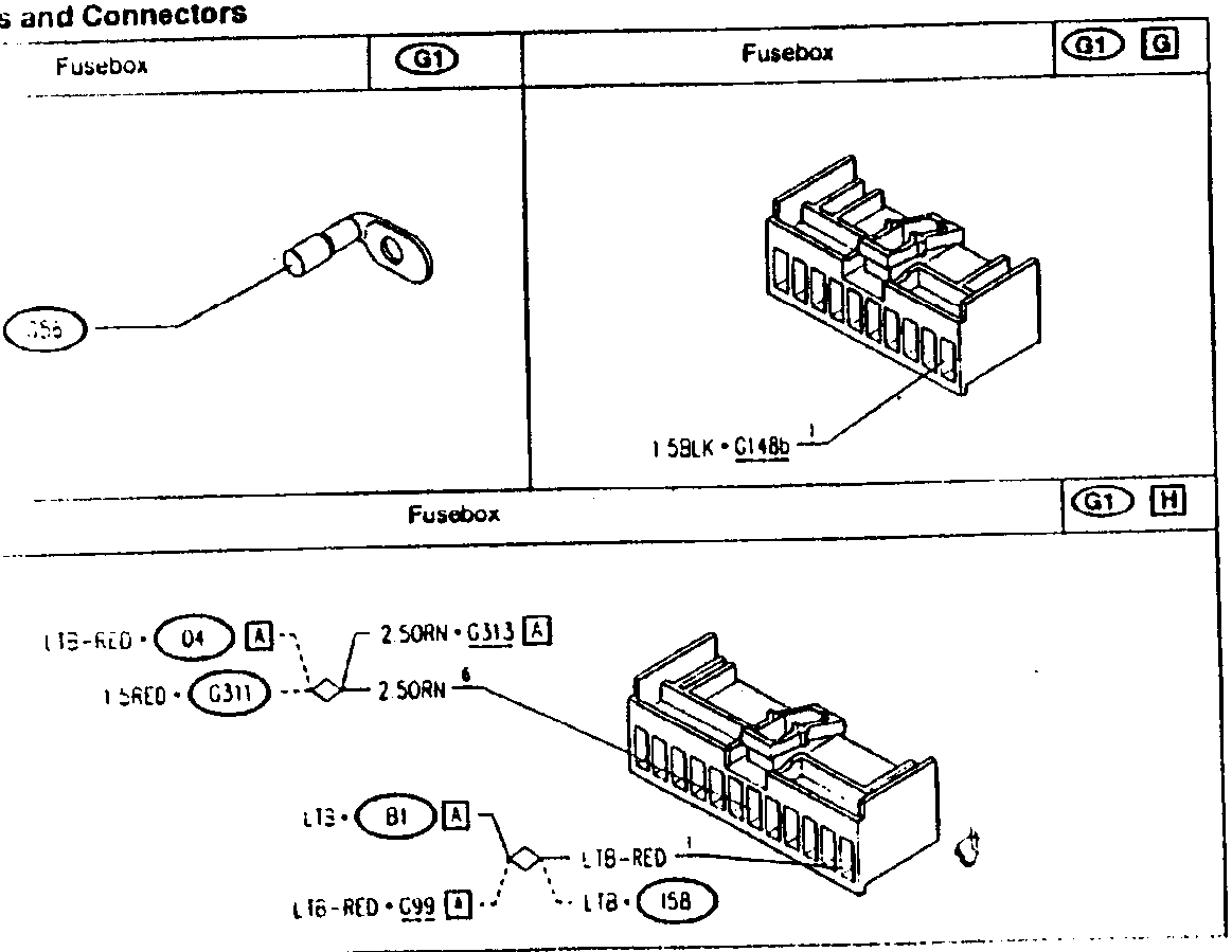 Fusebox wiring diagram for automotive electrical system