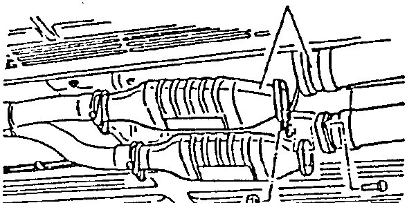 Exhaust pipe flanges disconnected from catalytic converters