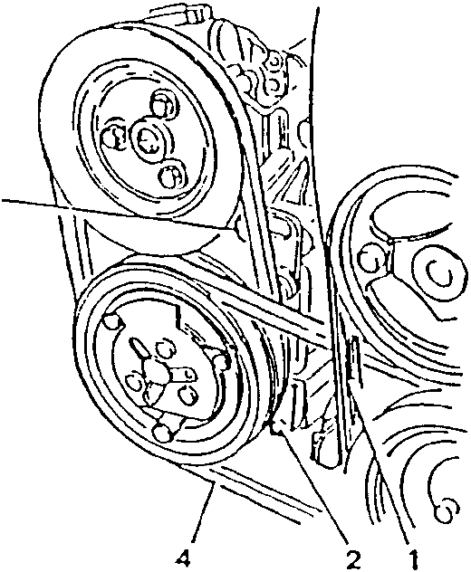 Power steering pump drive belt diagram showing pulleys and belt