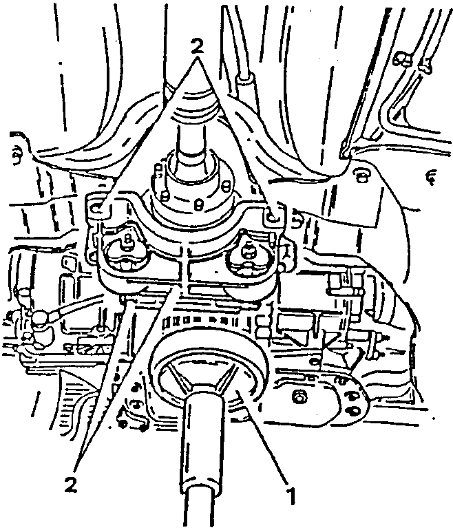 Column lift positioned under differential with numbered parts