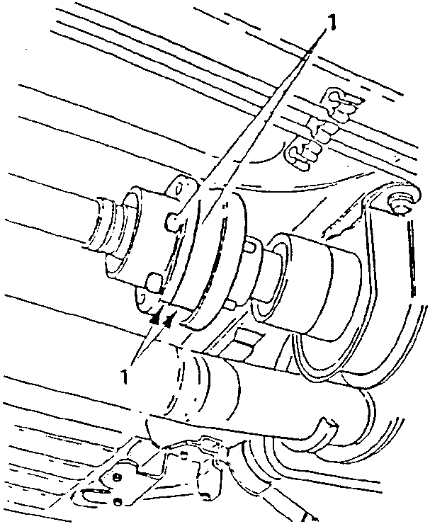 Coupling between front and rear sections of drive shaft