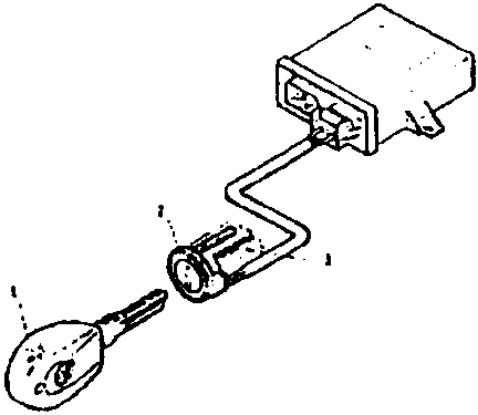 Aerial connected to ignition lock