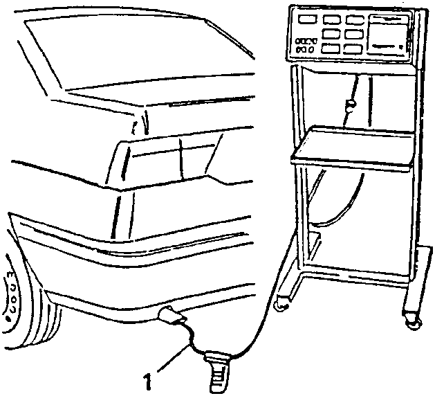 Vehicle with exhaust analyzer probe connected to tailpipe