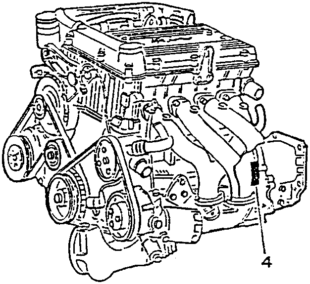 Twin spark engine with an identification label attached to its side.