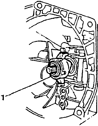 Thrust bearing being withdrawn from gearlever bell