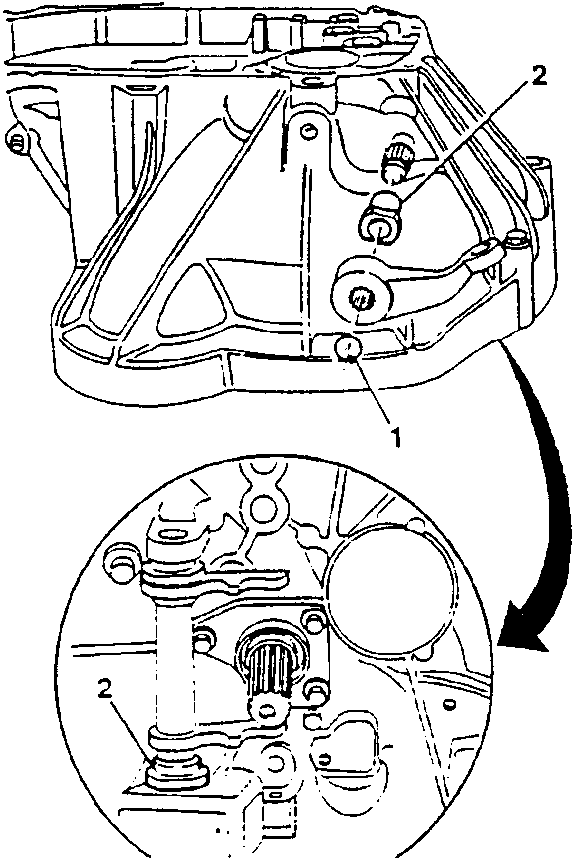 Gearlever bell with seeger ring and anti-slip bushing removal points
