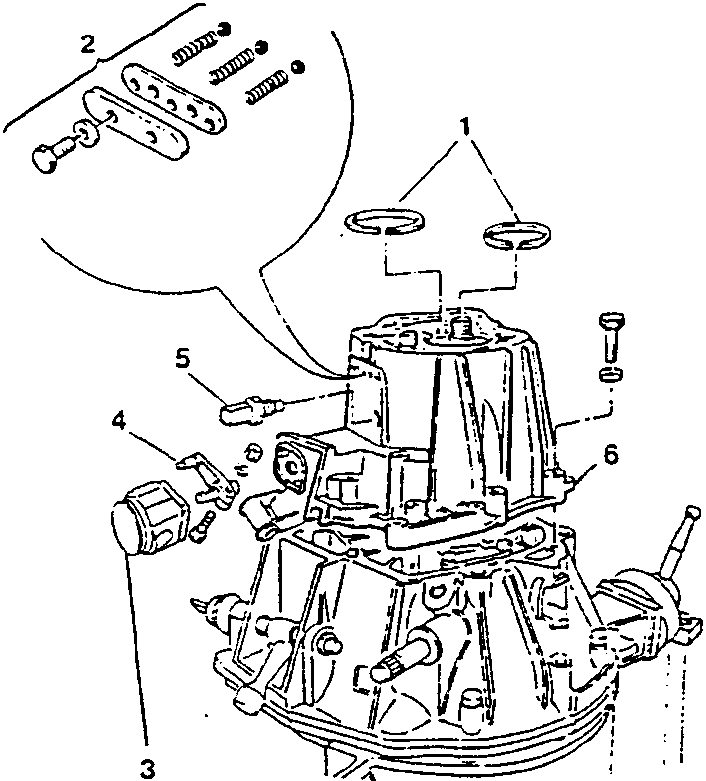 Gearbox components with numbered parts