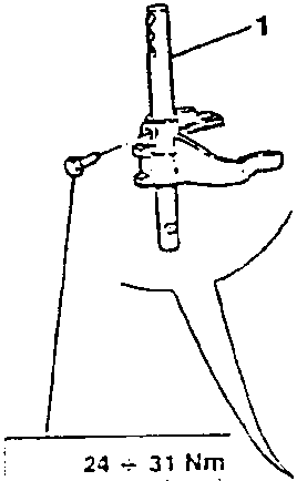 Diagram showing installation of 1st and 2nd speed rod and fork