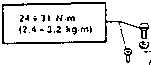 Diagram showing installation of rear bearings retaining plate with torque specification 24-31 N.m (2.4-3.2 kg.m)