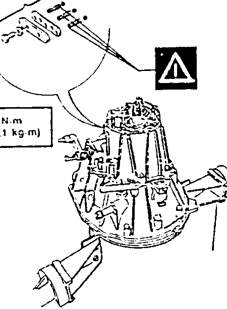 Diagram showing installation of speed control rods and springs with torque specification 19-30 N.m (1.9-3.1 kg.m)