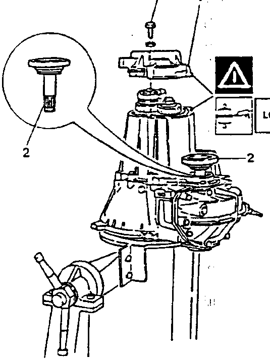 Diagram showing installation of flange with torque specification and Loctite 573 application