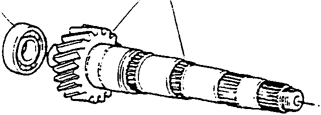 Layshaft front bearing and layshaft-pinion for taper for cylindrical crown gear