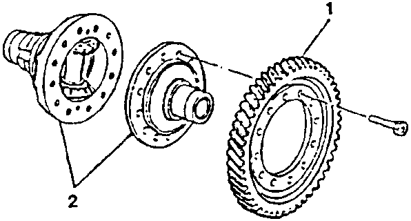 Differential casing halves and crown gear