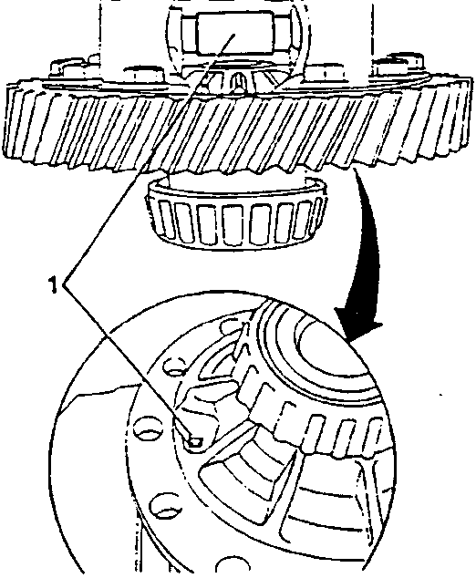 Diagram showing withdrawal of pinion shaft from differential casing