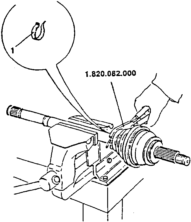 Internal clamp being slid onto joint with tool 1.820.082.000
