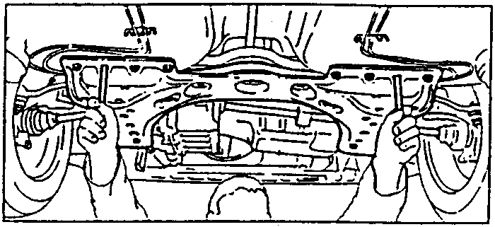 Diagram showing refitting of front cross rail with temporary pins