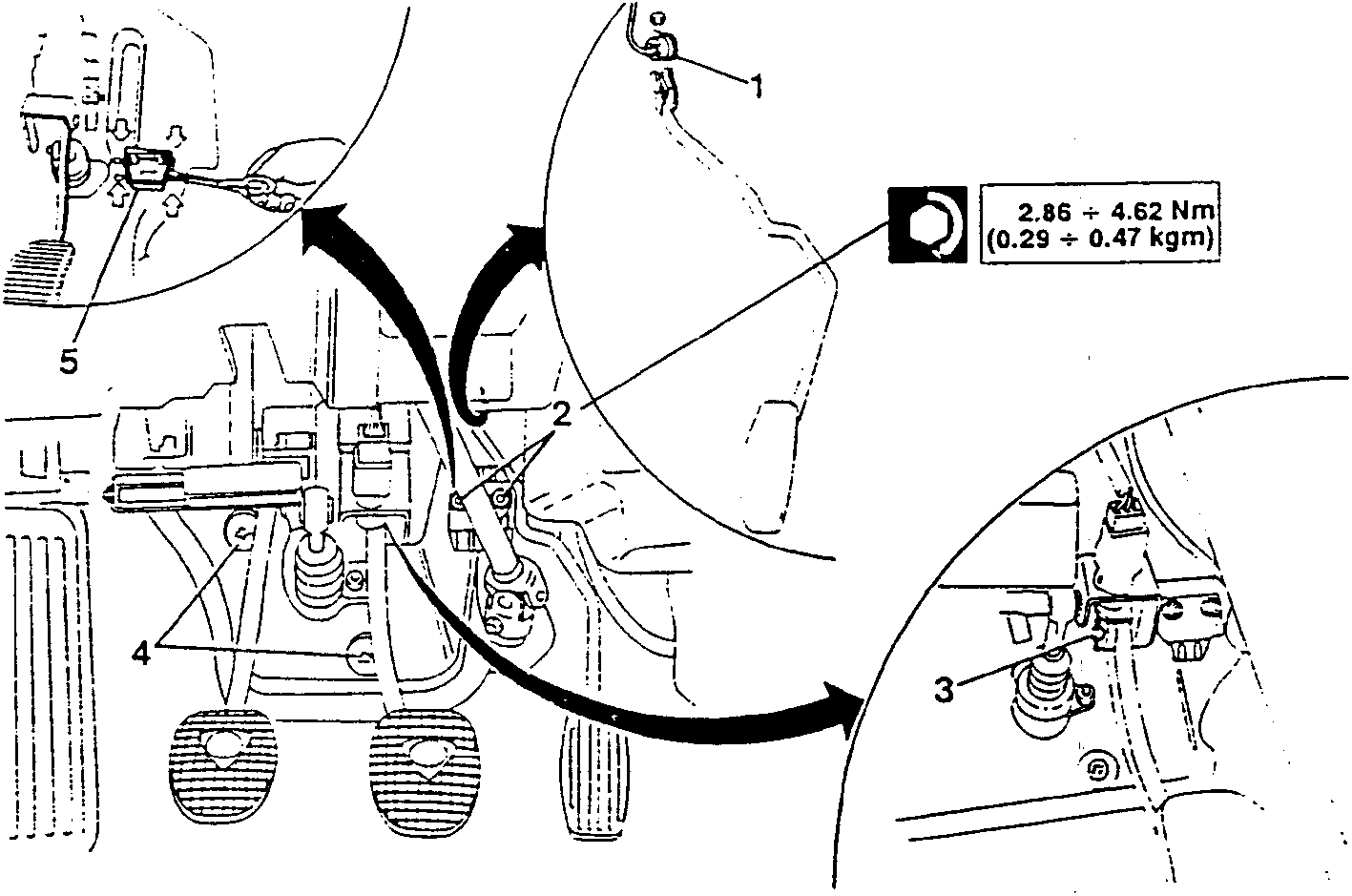 Diagram showing components of the brake system with arrows indicating removal steps.