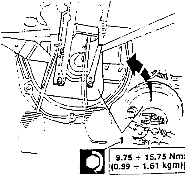 Diagram showing the servo brake being removed from the engine compartment with torque specifications.