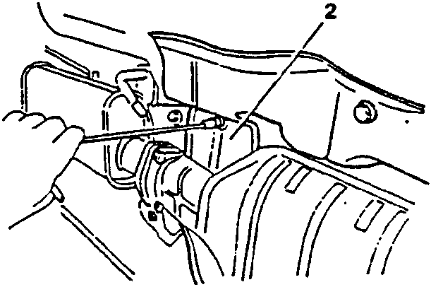 Handbrake lever refitting diagram showing a tool being used to tighten or loosen components.