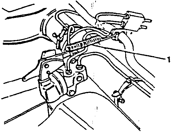 Diagram showing a close-up of a stabilizing bar connected to a vehicle's chassis with various components attached.
