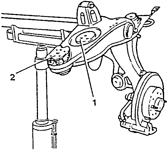 Rear suspension diagram showing lateral arms and stop-limit buffers