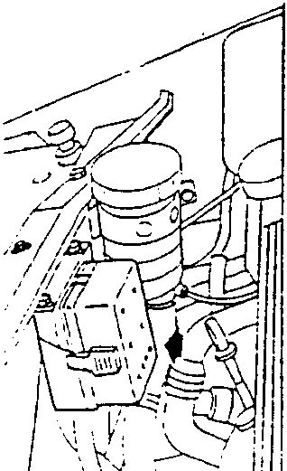 Fuse container on front wall with labeled fuses