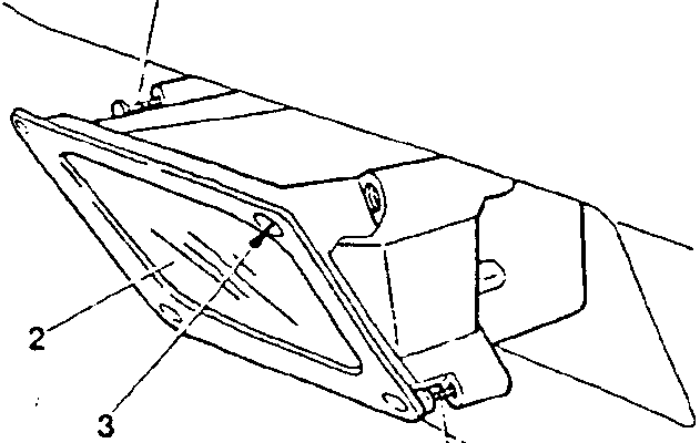 Front foglight unit with numbered parts 1, 2, 3