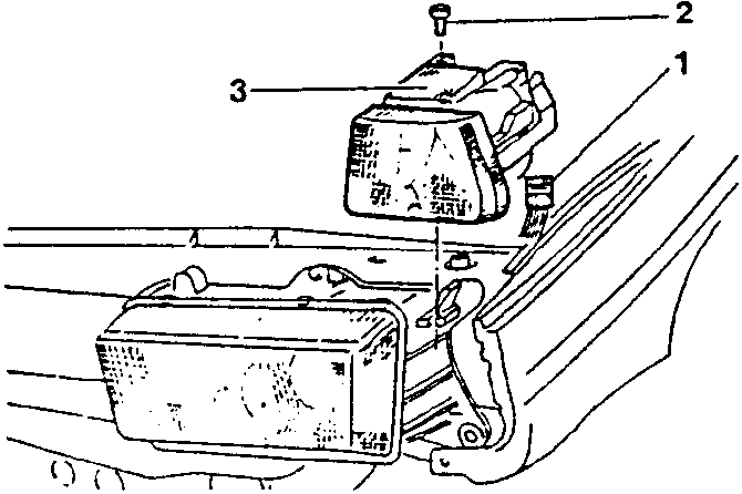 Front direction indicator with labeled parts 1, 2, and 3