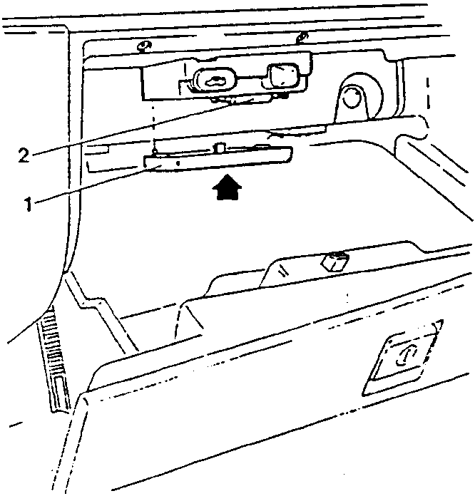 Illustration showing the clear plastic strip being reinstalled with an arrow indicating the direction of pressure to engage the retaining tabs.