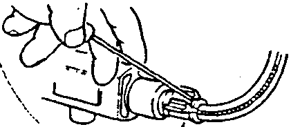 Close-up of connector being disconnected
