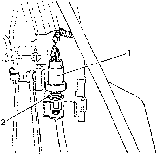 Stoptlight switch removal diagram showing switch with electrical connector, mounting bracket, and two screws