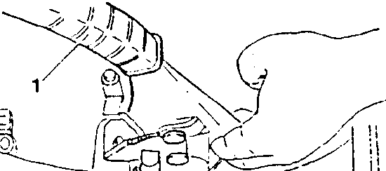 Handbrake on indicator switch removal diagram showing hand pulling brake lever, switch with two screws, and housing
