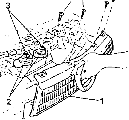 Diagram showing removal of horn components with labeled parts 1 and 2.