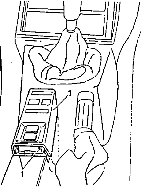 Diagram showing rear power window permit switch removal with numbered parts