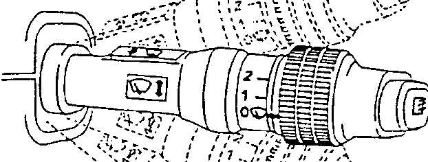 Windscreen wiper lever with positions A, B, C, D marked.
