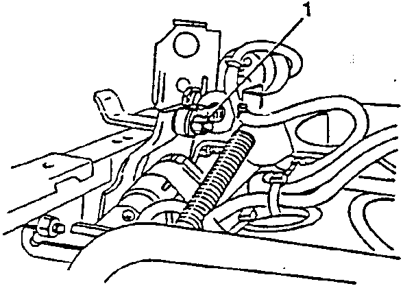 Diagram showing unscrewing the nut securing the eye at the end of the worm screw to the bracket of the sliding device.