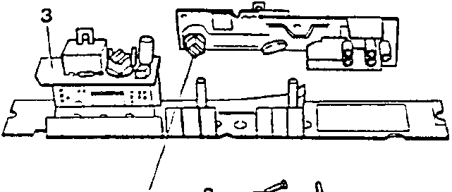 Diagram showing the clock mechanism with labeled parts 1, 2, 3.